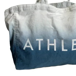 Athleta Tote Bag Blue Ombre Large Cotton Canvas Shopping Bag 19x13 Athleisure thumbnail 2