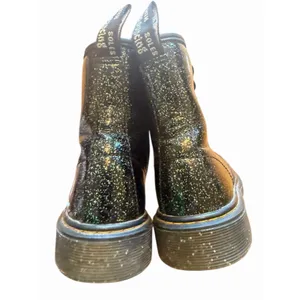 DR. MARTENS “Doc’s” Black 1460 Patent Glitter Lace-Up Boots with Side Zip 6 thumbnail 7