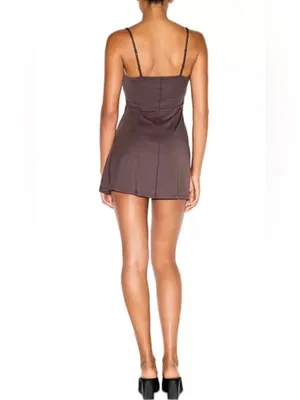 SKIMS Smooth Lounge Strap Mini Dress in chocolate Brown. Size XL thumbnail 2