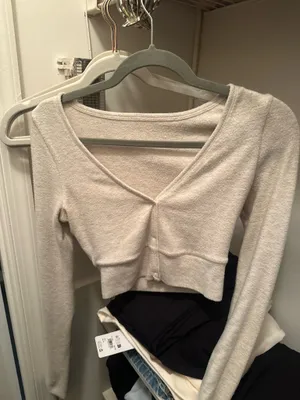 Alolux Alo Yoga Cropped Me Time Cardigan thumbnail 2