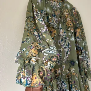 Free People Green Paisley Ibiza Nights Tunic Dress Size Small thumbnail 9