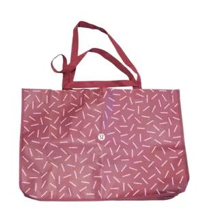 LULULEMON burgundy logo print tote bag large size thumbnail 1