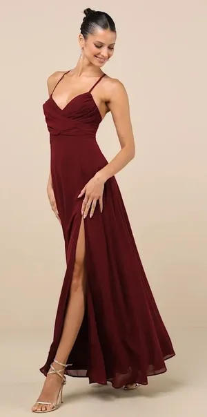 LULUS Event Ready‎ Backless Lace-Up Maxi Dress thumbnail 1