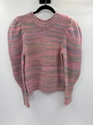 Loveshackfancy Aquarius Chunky Knit Sweater Pink Puff Sleeves Coquette small thumbnail 6