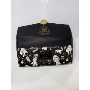 Loungefly Harry Potter HOGWARTS Magical Elements Wallet Black‎ White Gold Bifold thumbnail 6