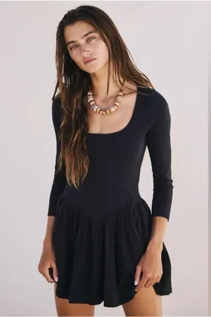 Free People Onda Drop-Waist Long-Sleeve Mini S thumbnail 1