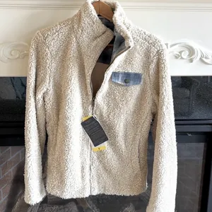 Pendleton Acrylic Pile Jacket Plaid Pocket Coat Womens Small New Teddy Bomber thumbnail 4
