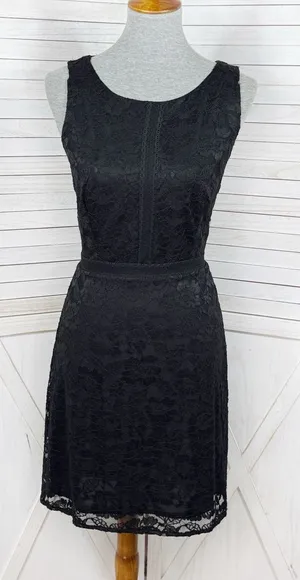 White House | Black Market Black Lace Sleeveless Sheath Dress Size 6 Party Cocktail Evening Gothic thumbnail 1