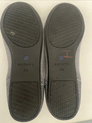 Rothy’s Retired The Flat Black/White Birdseye Print W9.5 Rounded Toe thumbnail 6
