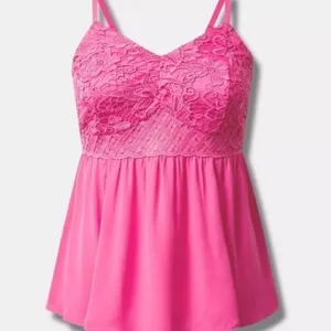 Torrid Babydoll Georgette Lace Trim Cami size 1 thumbnail 2