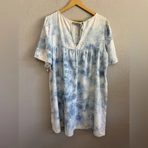 NWT Old Navy Tie Dye Jean Swing Dress Size Large thumbnail 3