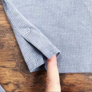 Lululemon • cropped henley long sleeve tee grey heathered asphalt knit athletic thumbnail 6