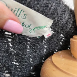 Quills | Vintage Gray Ireland Cable Knit Wool Sweater thumbnail 3