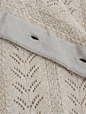 Alex Marie 100% Cashmere Pointelle Button Cardigan Cottagecore Beige M Soft Girl thumbnail 7