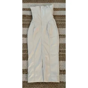 NEW House of CB Camilla Ivory Vegan Leather Strapless Dress Size XS thumbnail 10