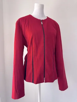 Vintage Y2K Positive Attitude Red Full Zip Jacket Size 12 thumbnail 4
