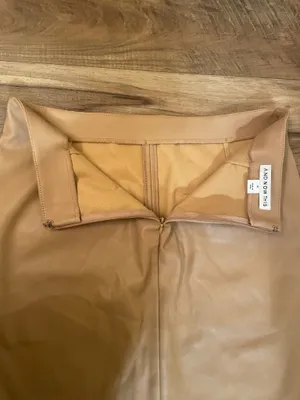 AND NOW THIS - Trendy Brown Vegan Leather Cargo Mini Skirt Size Medium thumbnail 8