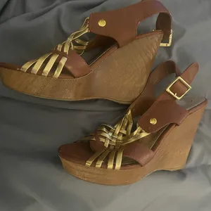 Brash Tan and Gold Women's Sandals thumbnail 3
