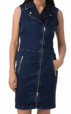 Diesel denim moto dress dark blue medium thumbnail 1