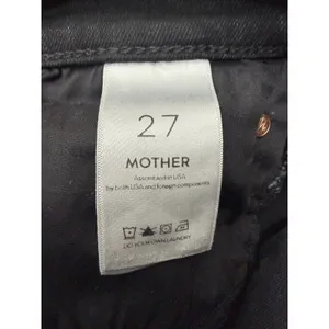 MOTHER The Rascal Ankle Snippet Night‎ Hawk Black Raw Hem Jeans 27 thumbnail 6