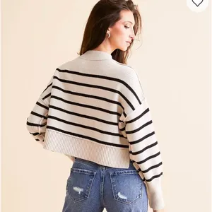 NWT free people striped easy street cropped sweater thumbnail 2