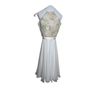 Sherri Hill Floral Beaded Mini Dress – Beaded Bodice, Chiffon Skirt, Size 2 thumbnail 4