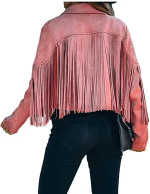Tassel Fringe Jacket Pink Size L thumbnail 7