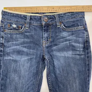 American Eagle Outfitters Vintage Y2K Hipster Flare Festival Blue‎ Jeans Size 2R thumbnail 6