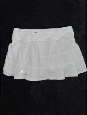 Lululemon Pace Rival Skirt II Regular Wildcats Logo Stretch White Size 6 thumbnail 6