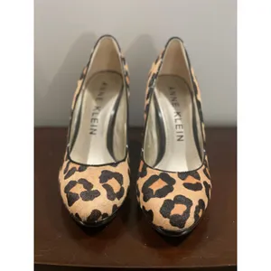 Anne Klein Heels Leopard Fur Leather Upper Size 8 thumbnail 2