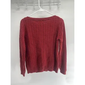 Lauren Ralph Lauren Sweater Womens Small Red Cable Knit Crewneck Cotton Pullover thumbnail 4