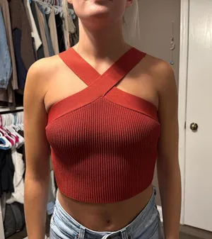 Babaton Aritzia Crop Sculpt Knit Top thumbnail 1