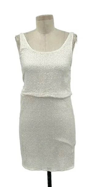 Alice‎ + Olivia Mini Dress Sleeveless Bodycon Sequin Beaded Silk White Size 2 thumbnail 1