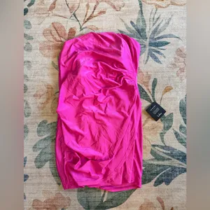 Lulus Total Treat Hot Pink Ruched Strapless Bodycon Mini Dress thumbnail 5