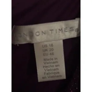 London Times Womens Plum Purple Metallic Shimmer Side Drape Cocktail Dress 16 thumbnail 3