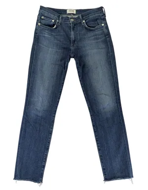 AGOLDE Sophie High Rise Skinny Jeans Dark Wash Raw‎ Hem A018-3005 Womens 27 thumbnail 1
