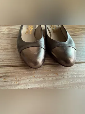 Salvatore Ferragamo Metallic Slingback Pumps size 6.5 thumbnail 4