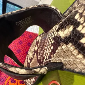 Tory Burch Leigh Snakeskin print Sandals, size 7.5, Like New!! thumbnail 6