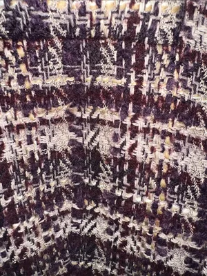 Textured Plaid Tweed Blazer Jacket in Black and Cream thumbnail 8