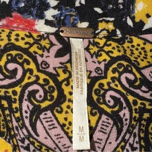 FREE‎ PEOPLE Wildflower Fields Mixed Floral Paisley Tunic Henley Blouse EUC M thumbnail 7