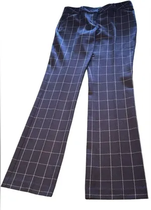 Express Editor women’s size 6R dress pants black with white plaid thumbnail 1