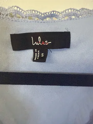 Lulus Light Blue Tie-Front Peplum Top Size Small thumbnail 5