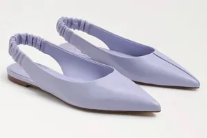 Sam Edelman Misty Lilac Pointed Toe Leather Slingback Flat Shoes(Size 8.5M) thumbnail 1