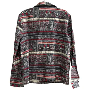Coldwater Creek Geometric Print Button Front Jacket Women's Size‎ M Linen Blend thumbnail 2