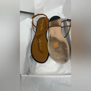 C’Est Dior Tan Leather Sandals thumbnail 3
