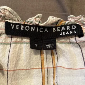 Veronica Beard Jeans Milly Plaid Ruffle Sleeve Blouse thumbnail 6