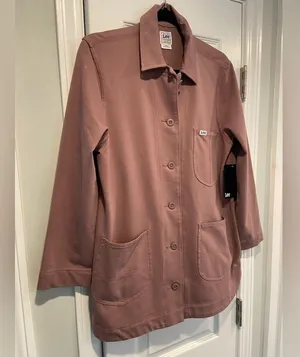 NWT Lee Layers Size XS Mauve Long Sleeve Button Front Collared Shacket Shirt thumbnail 5