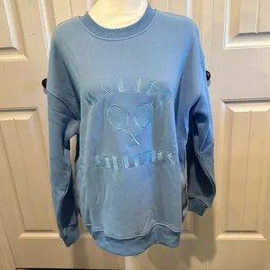Bailey Rose Medium Embroidered‎ “Malibu Athletics” Blue Crewneck Pullover thumbnail 3