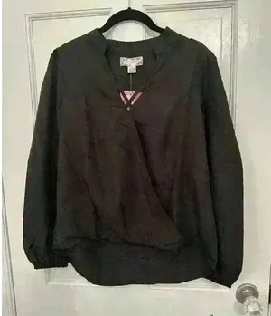 Band of Gypsies Black Oversized Long Sleeve Blouse‎ size S NWT thumbnail 1