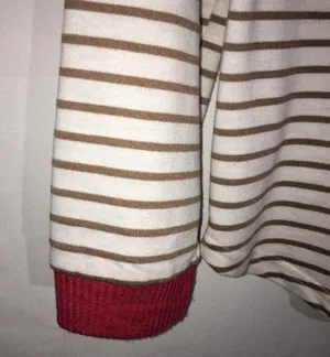 Striped Sweater with Elbow Patches White Size M thumbnail 3